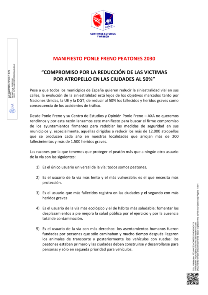 Imagen MANIFIESTO PONLE FRENO PEATONES 2030