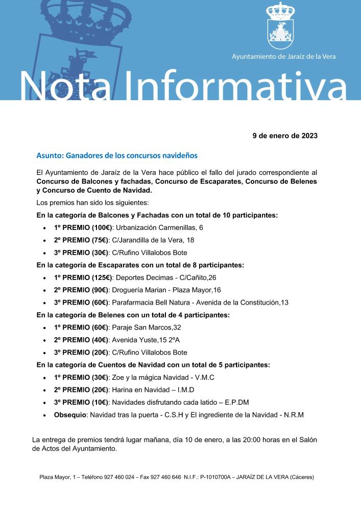 Imagen Ganadores de los concursos navideños 2022