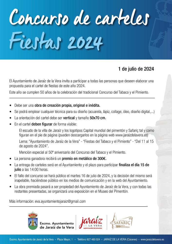 Imagen Concurso del cartel anunciador de las Fiestas del Tabaco y el Pimiento 2024