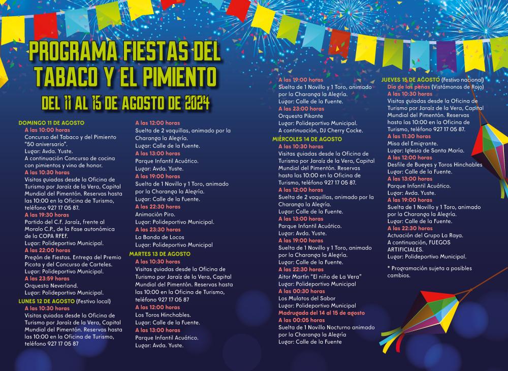 Imagen Programa de Fiestas del Tabaco y el Pimiento 2024