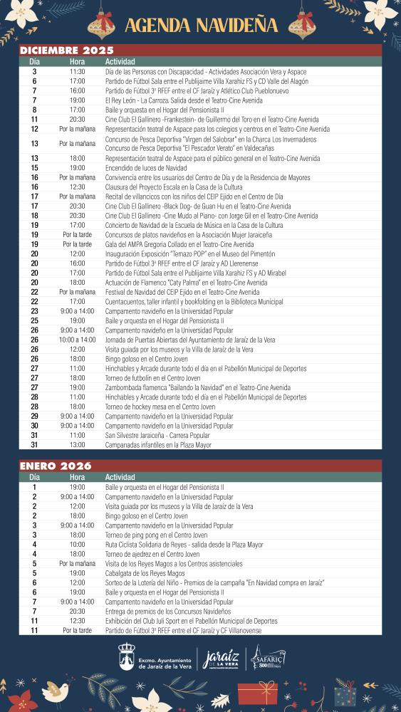 Imagen Agenda navideña 2025