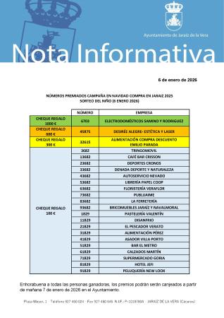 Imagen Números premiados en la campaña 