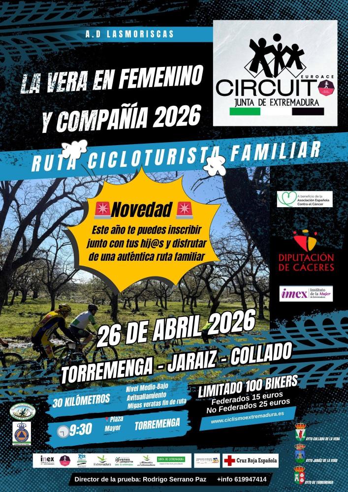 Imagen La Vera en femenino y compañía 2026 - Ruta cicloturista familiar
